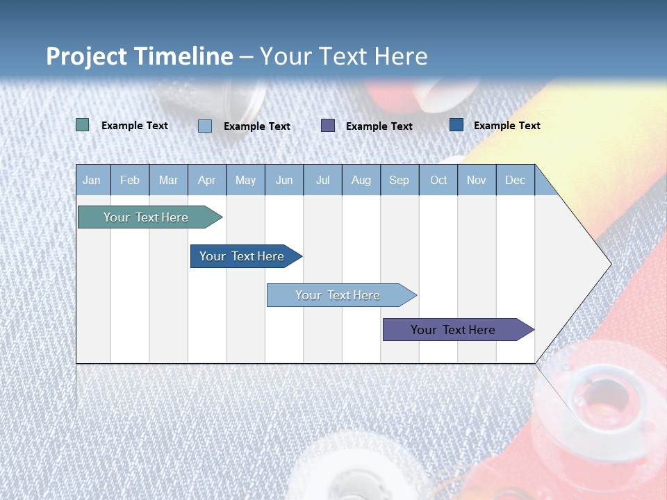 Jeans Sewing Blue PowerPoint Template