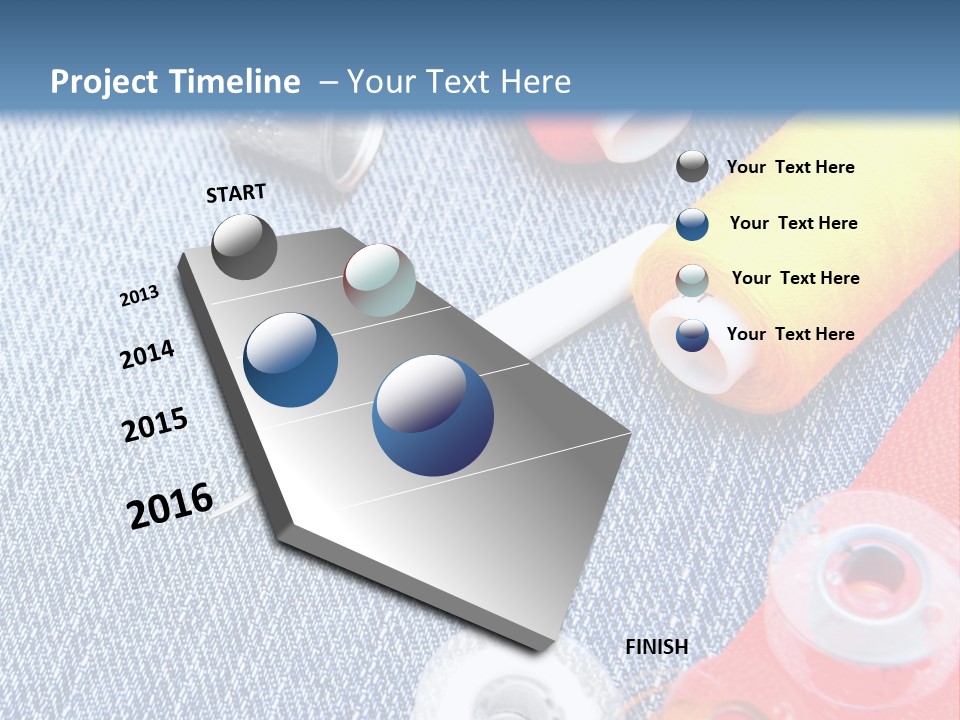 Jeans Sewing Blue PowerPoint Template