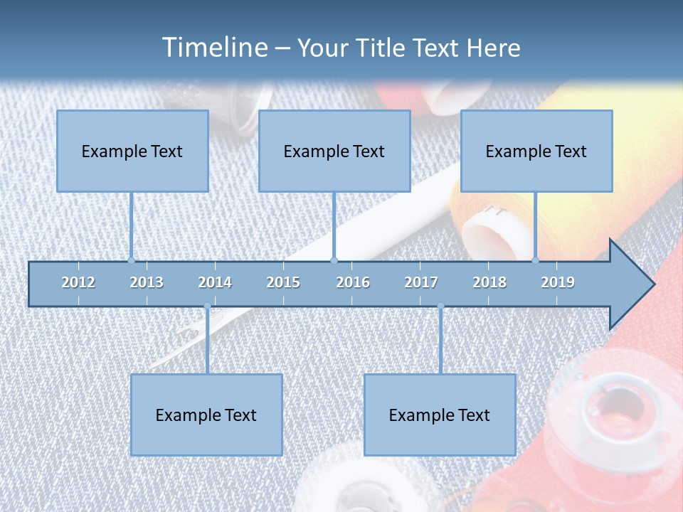 Jeans Sewing Blue PowerPoint Template