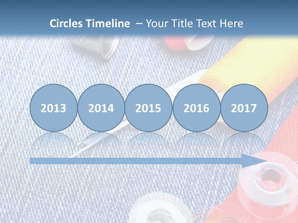 Jeans Sewing Blue PowerPoint Template