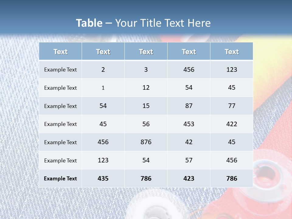 Jeans Sewing Blue PowerPoint Template