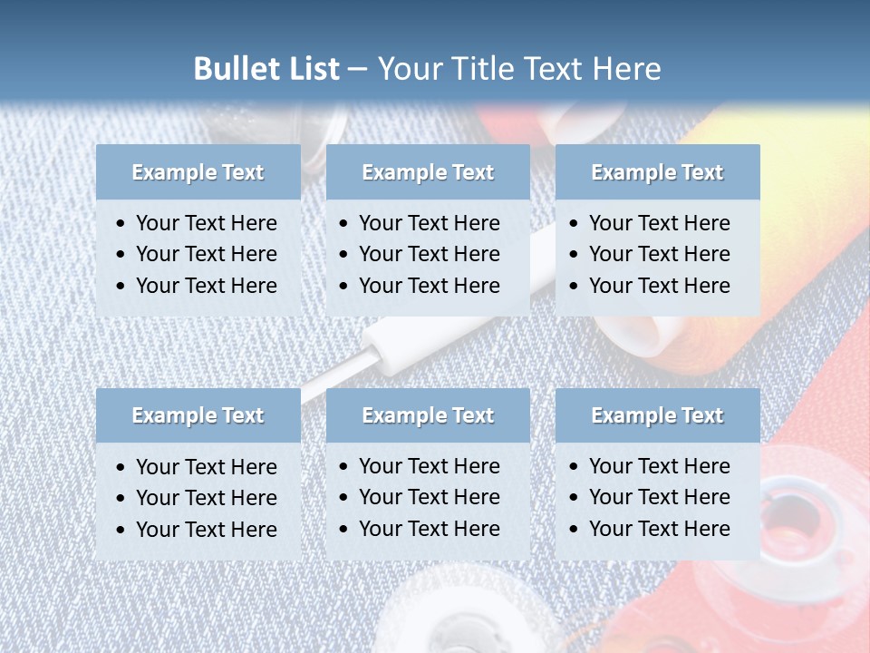 Jeans Sewing Blue PowerPoint Template