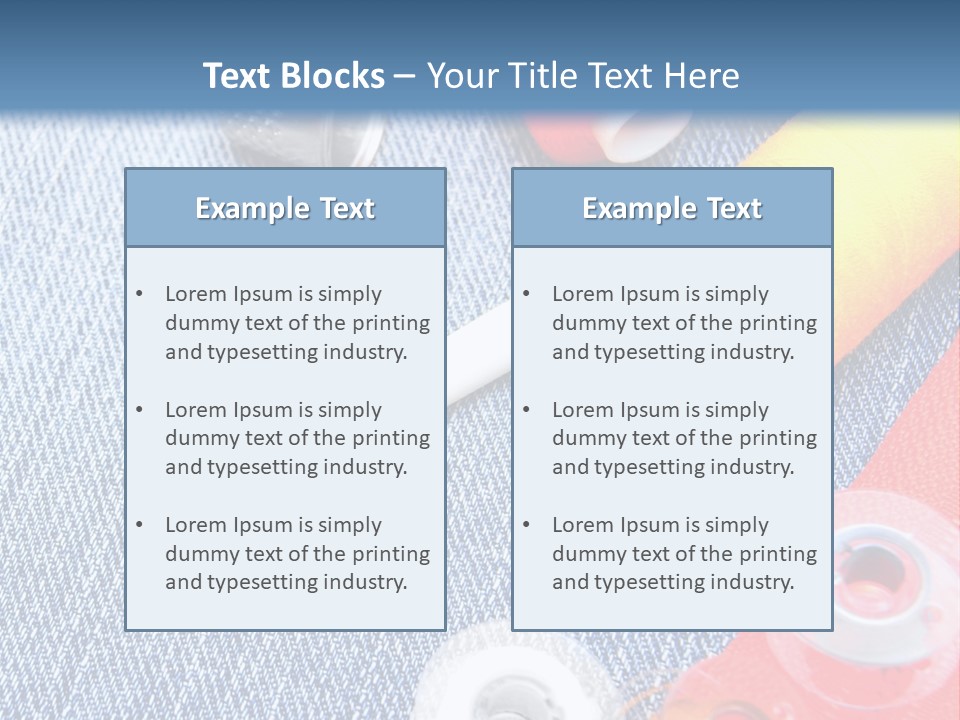 Jeans Sewing Blue PowerPoint Template