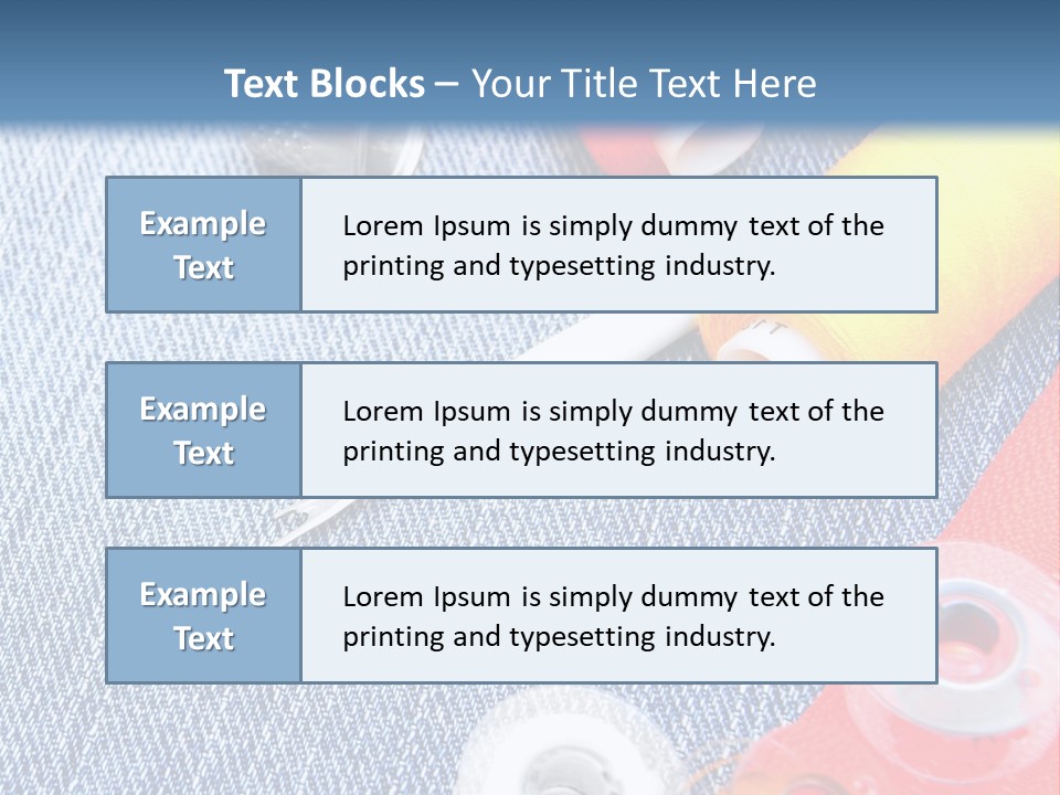 Jeans Sewing Blue PowerPoint Template