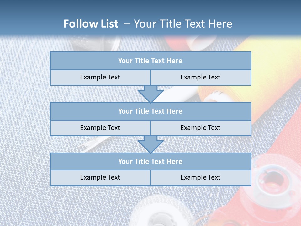 Jeans Sewing Blue PowerPoint Template