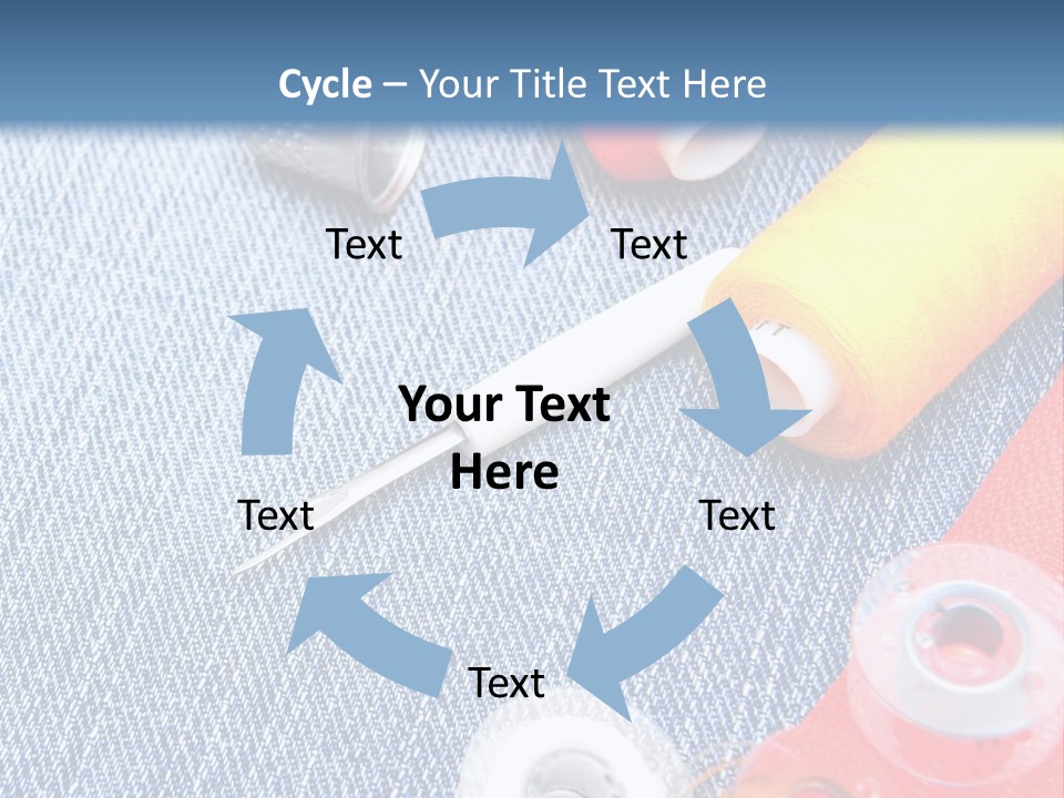 Jeans Sewing Blue PowerPoint Template