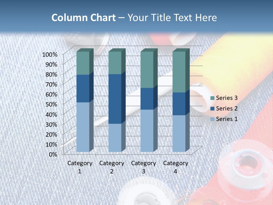 Jeans Sewing Blue PowerPoint Template