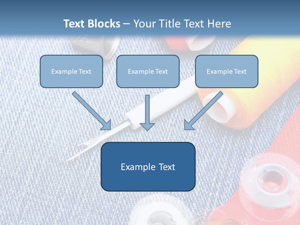 Jeans Sewing Blue PowerPoint Template