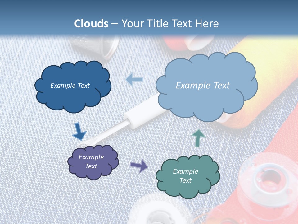 Jeans Sewing Blue PowerPoint Template