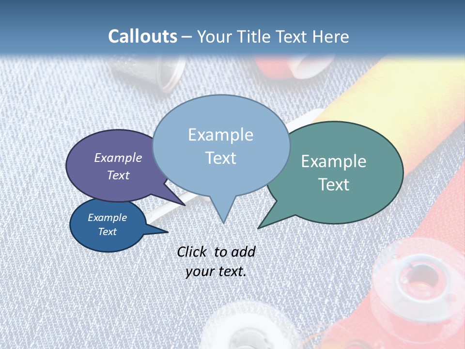 Jeans Sewing Blue PowerPoint Template