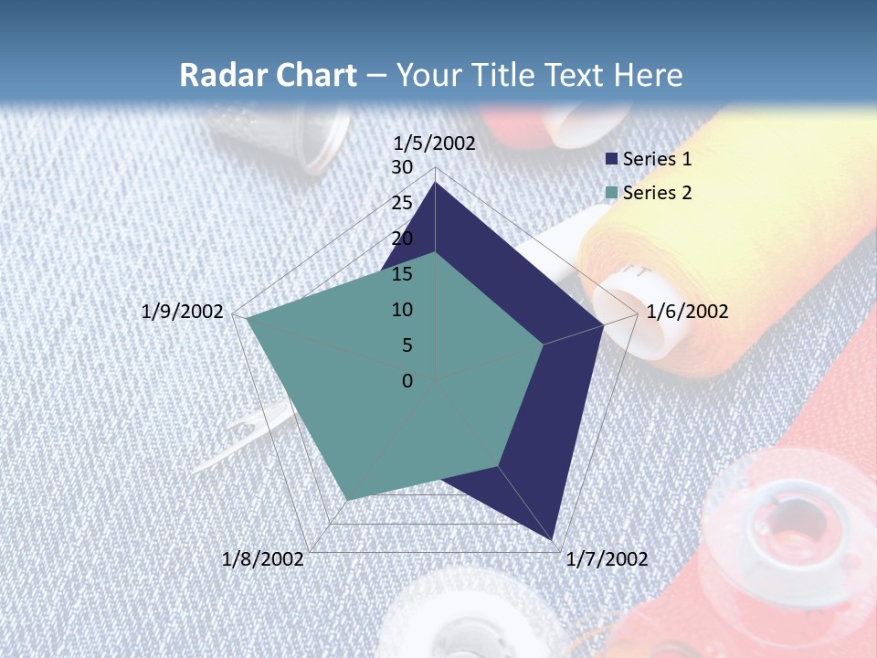 Jeans Sewing Blue PowerPoint Template