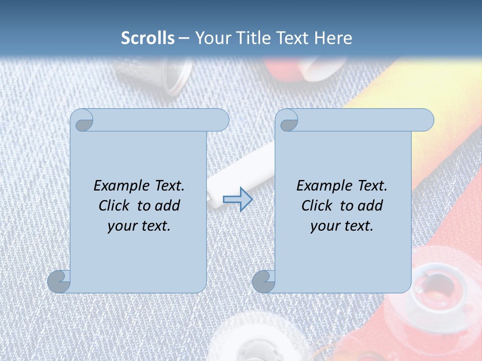 Jeans Sewing Blue PowerPoint Template