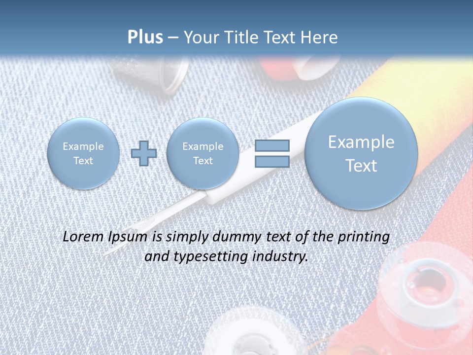 Jeans Sewing Blue PowerPoint Template