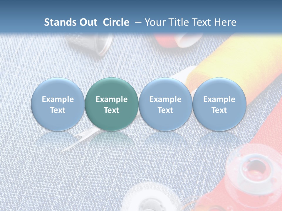 Jeans Sewing Blue PowerPoint Template