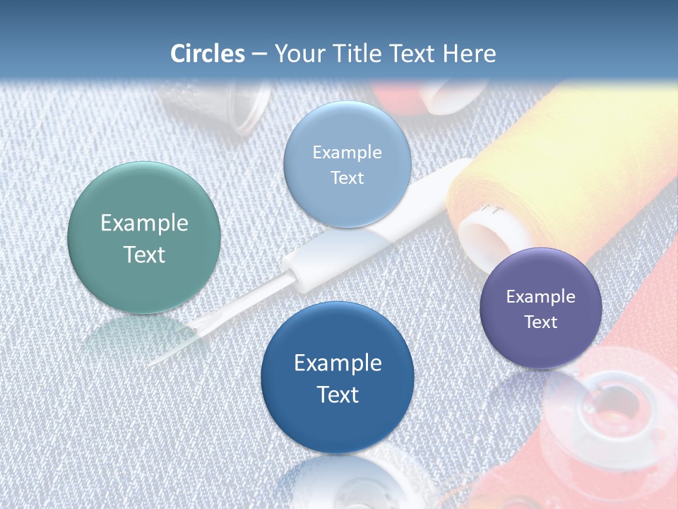 Jeans Sewing Blue PowerPoint Template