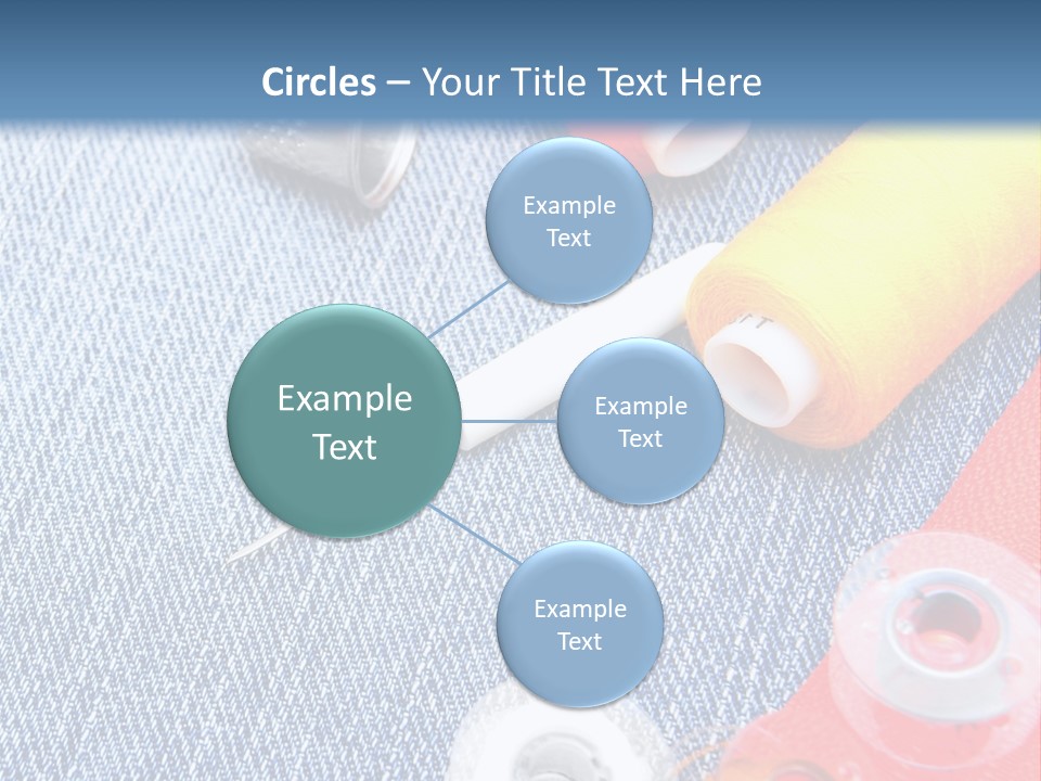 Jeans Sewing Blue PowerPoint Template