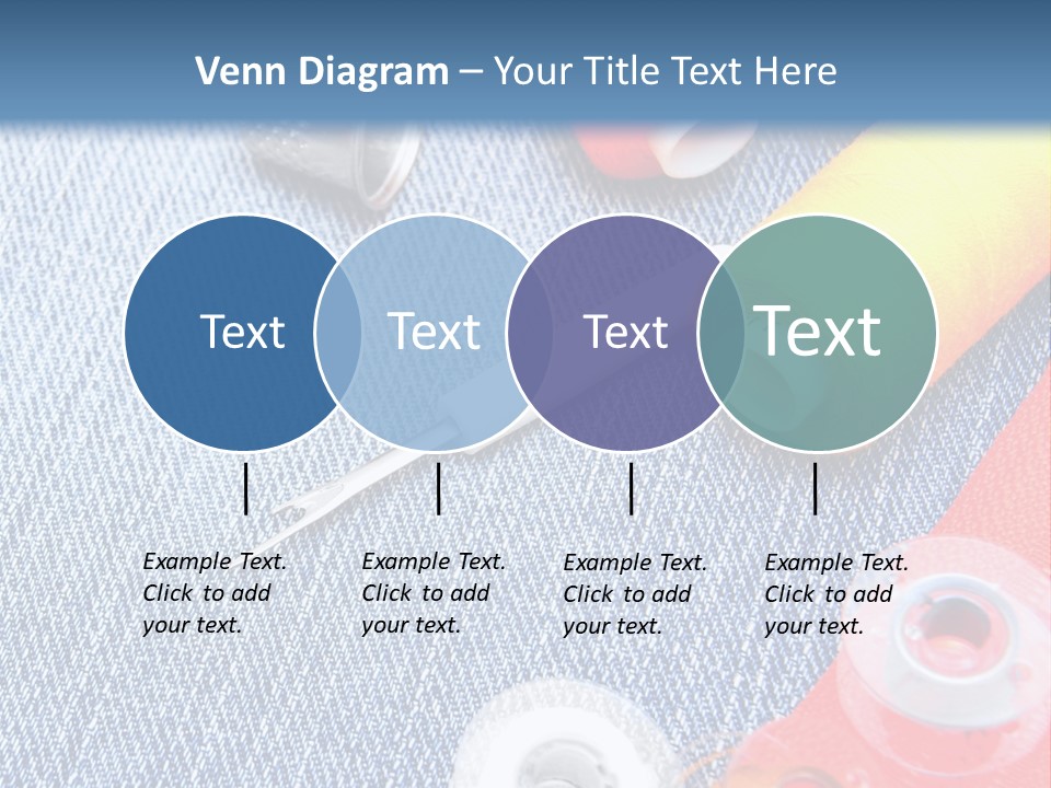 Jeans Sewing Blue PowerPoint Template