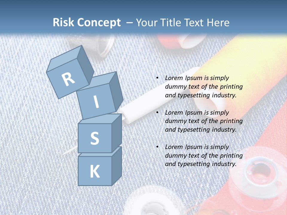 Jeans Sewing Blue PowerPoint Template