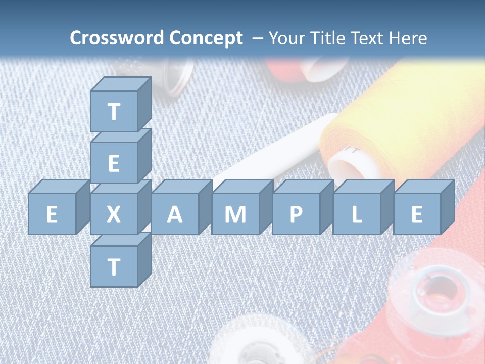 Jeans Sewing Blue PowerPoint Template