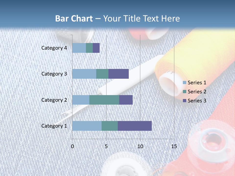 Jeans Sewing Blue PowerPoint Template