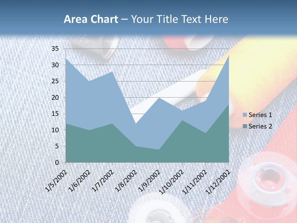 Jeans Sewing Blue PowerPoint Template