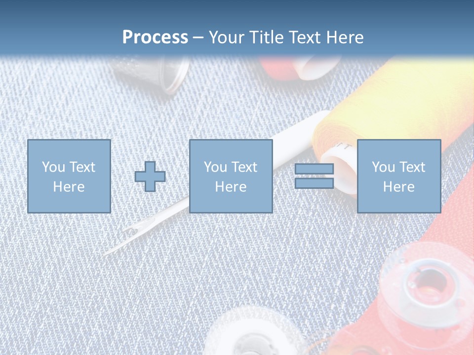 Jeans Sewing Blue PowerPoint Template