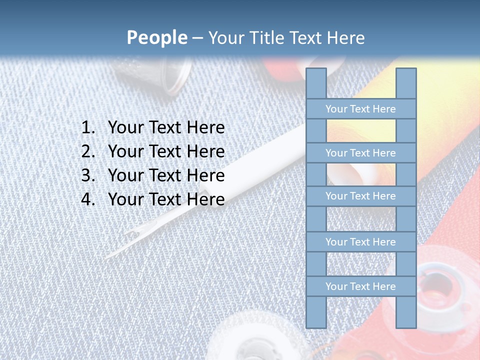 Jeans Sewing Blue PowerPoint Template