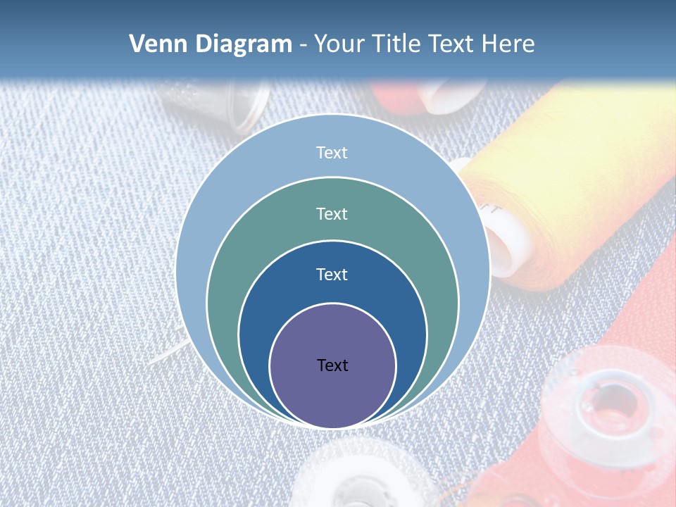 Jeans Sewing Blue PowerPoint Template