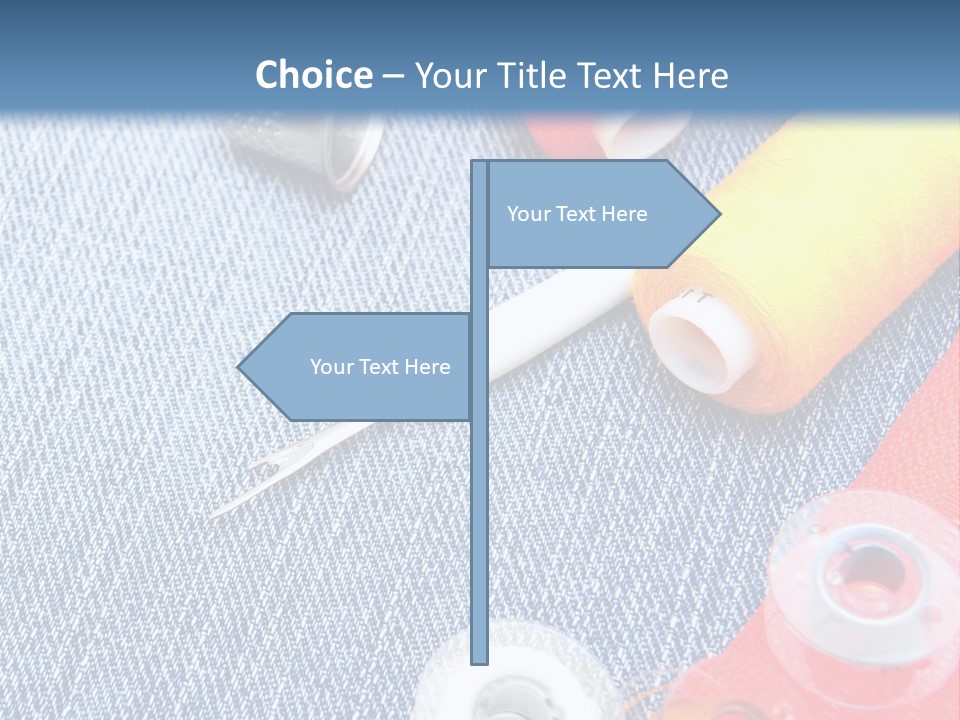 Jeans Sewing Blue PowerPoint Template