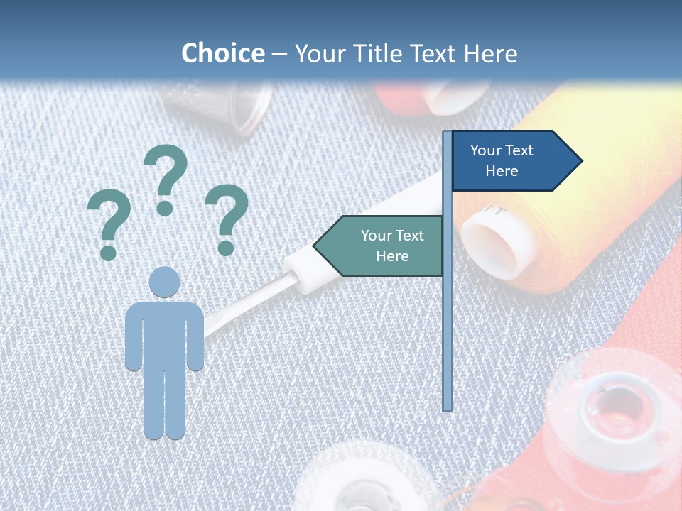 Jeans Sewing Blue PowerPoint Template