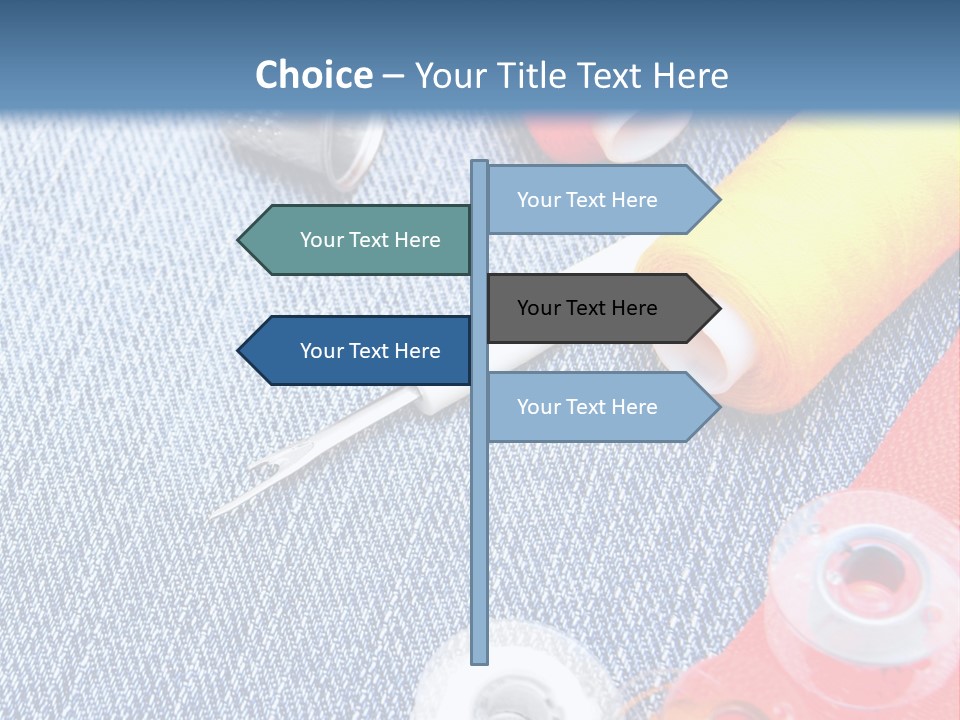 Jeans Sewing Blue PowerPoint Template