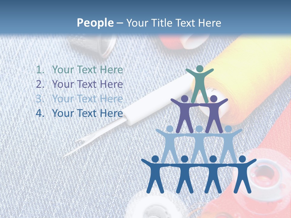 Jeans Sewing Blue PowerPoint Template