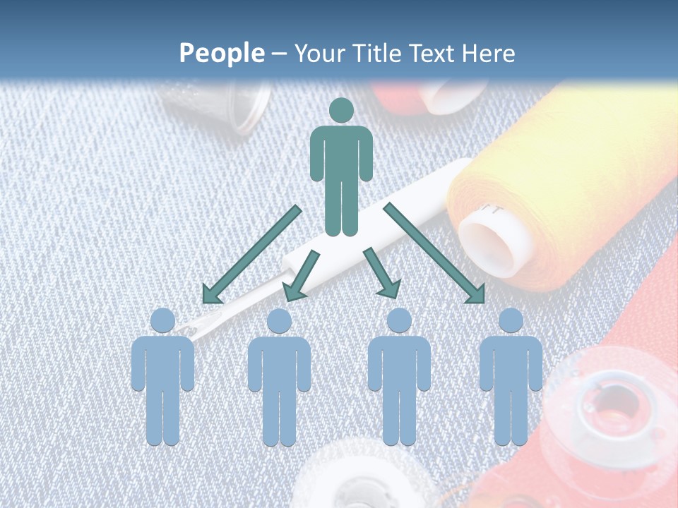 Jeans Sewing Blue PowerPoint Template