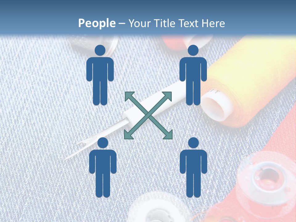 Jeans Sewing Blue PowerPoint Template