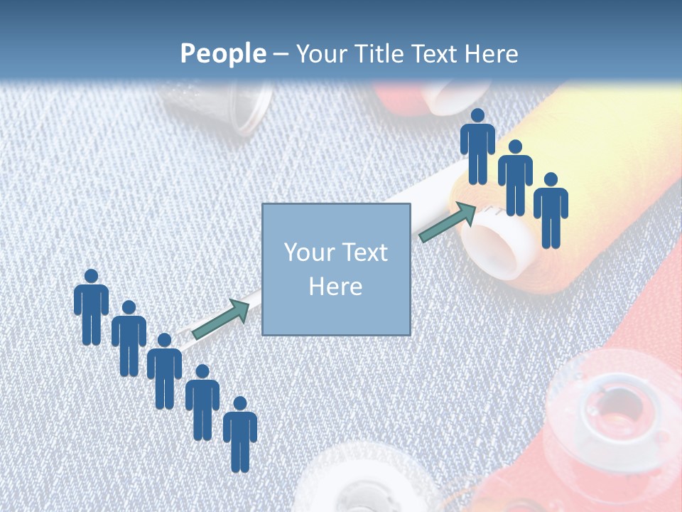 Jeans Sewing Blue PowerPoint Template