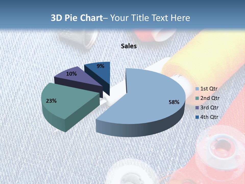 Jeans Sewing Blue PowerPoint Template