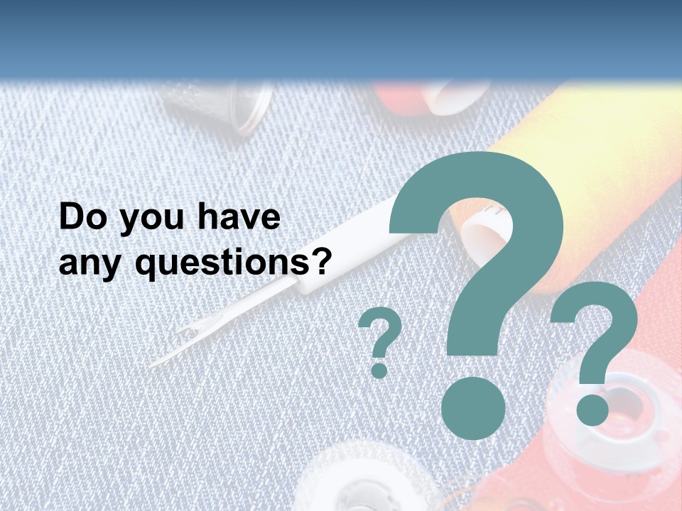 Jeans Sewing Blue PowerPoint Template