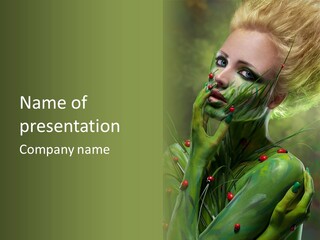 Face Blonde Paint PowerPoint Template