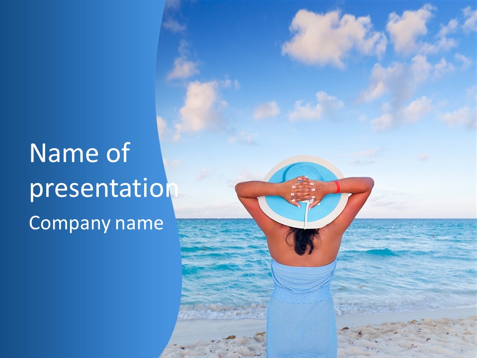 Shirt Sea Sand PowerPoint Template