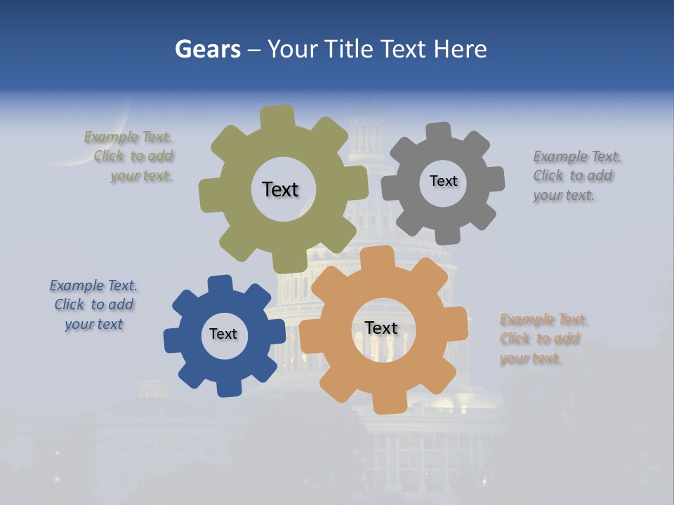 United States Capitol Exterior Dark PowerPoint Template