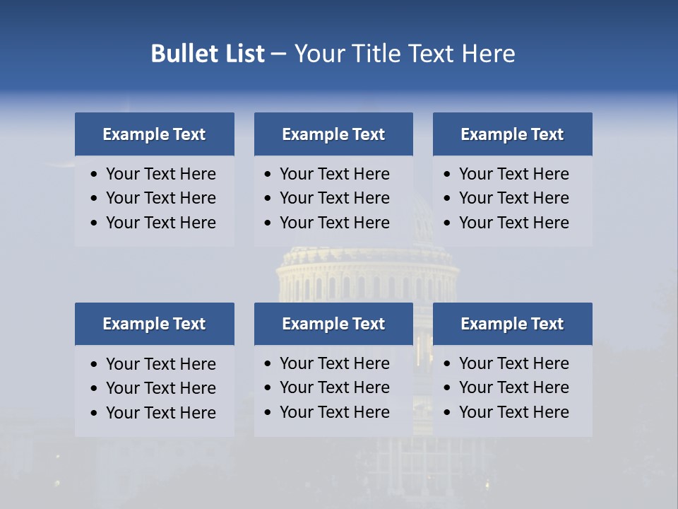 United States Capitol Exterior Dark PowerPoint Template