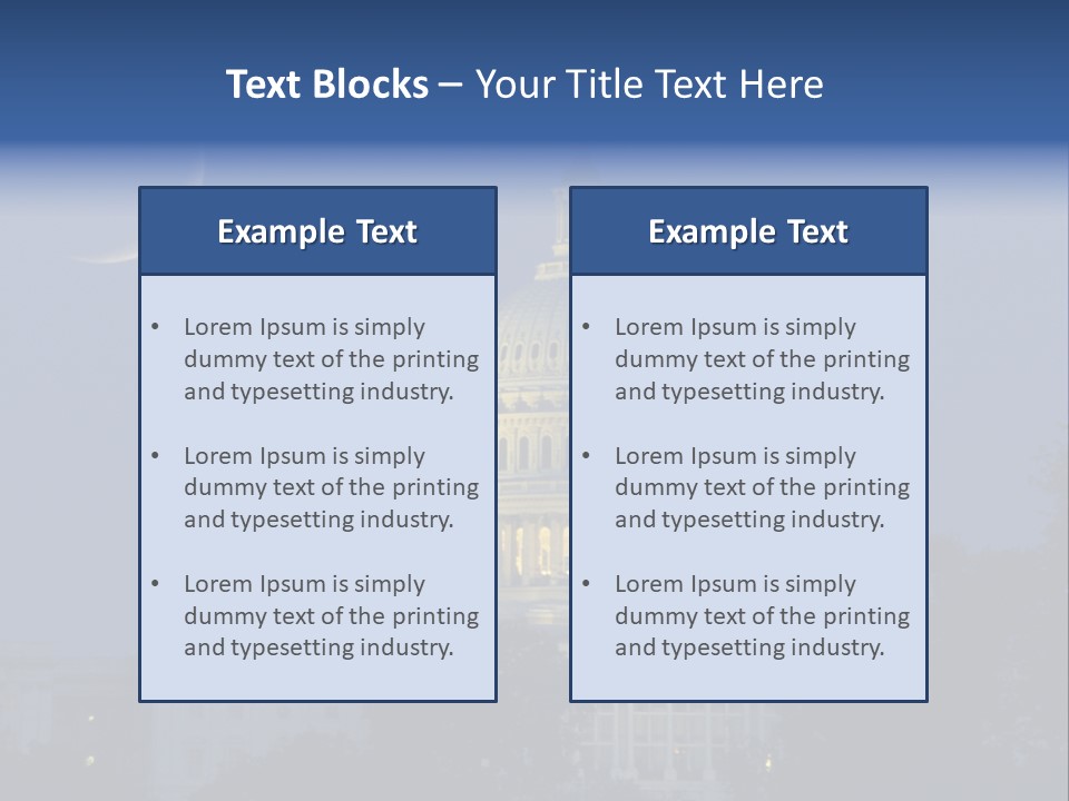 United States Capitol Exterior Dark PowerPoint Template