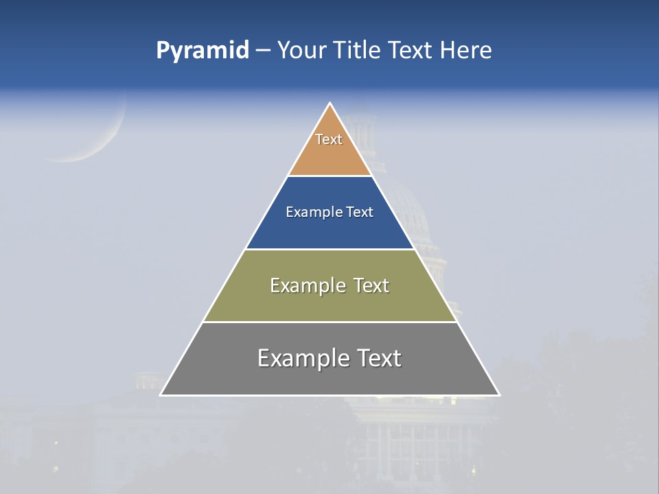 United States Capitol Exterior Dark PowerPoint Template