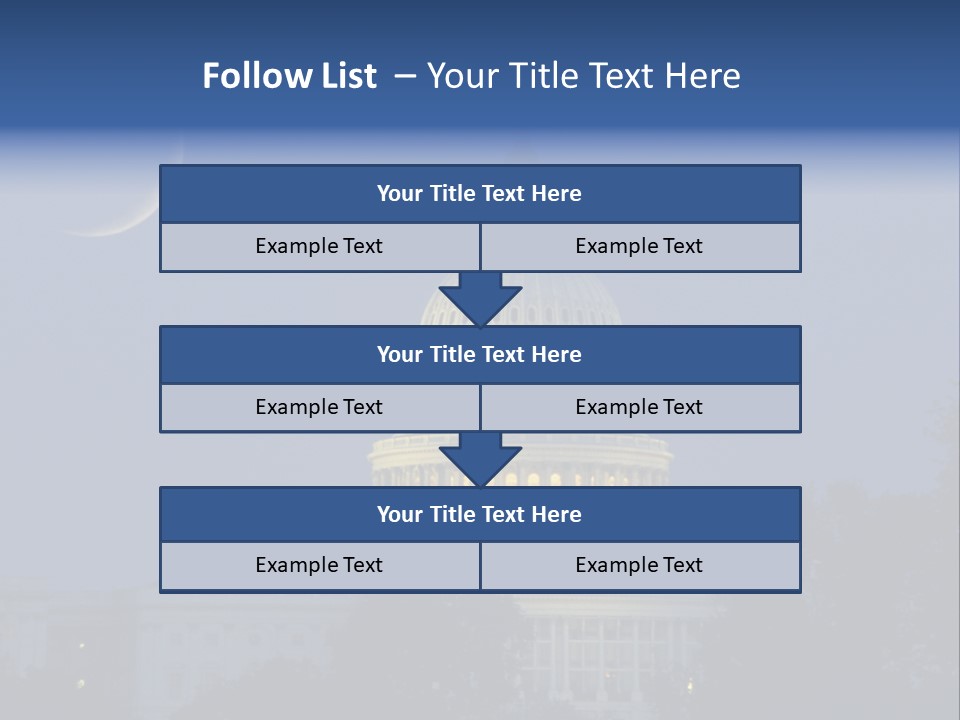 United States Capitol Exterior Dark PowerPoint Template