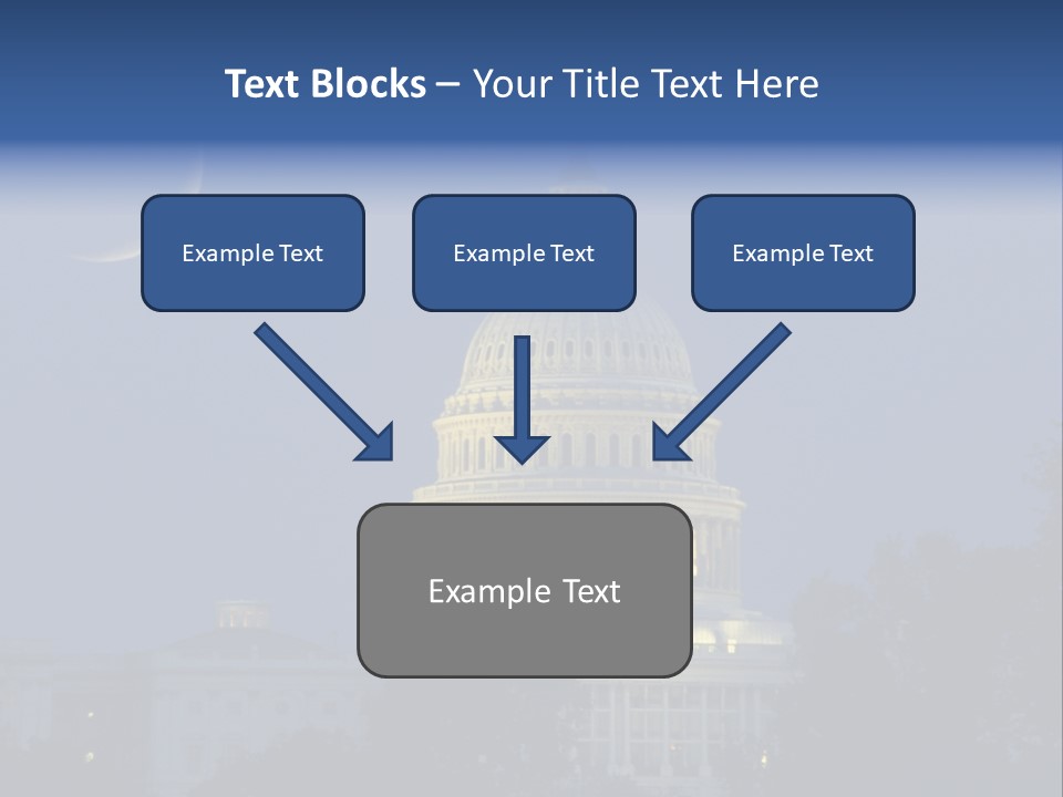 United States Capitol Exterior Dark PowerPoint Template