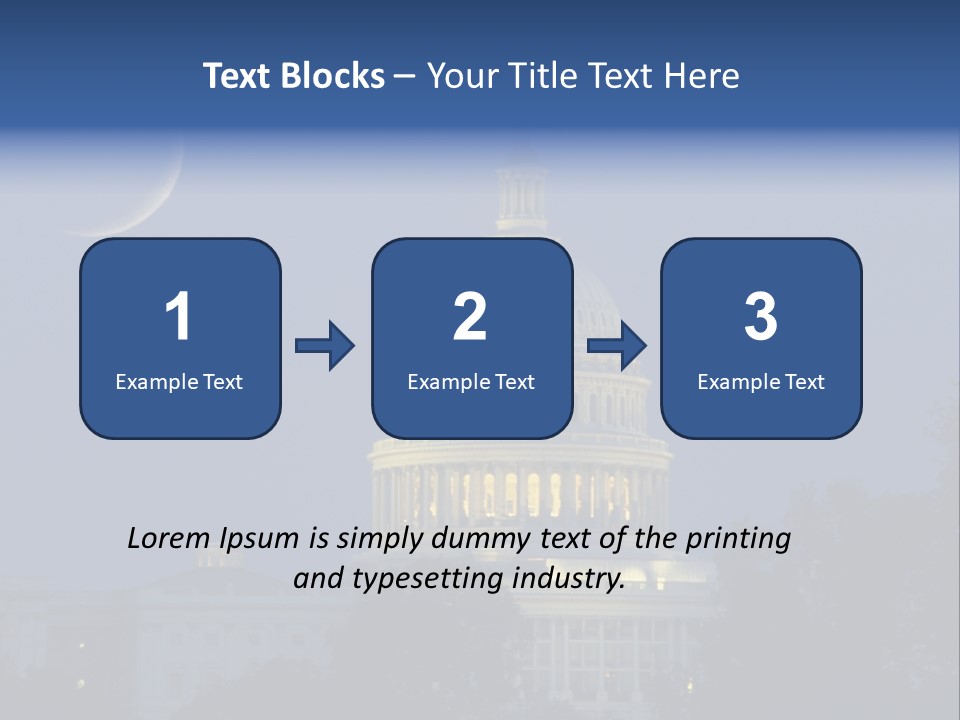 United States Capitol Exterior Dark PowerPoint Template