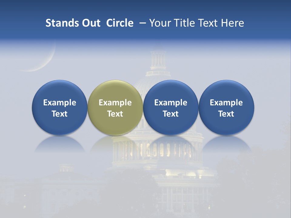 United States Capitol Exterior Dark PowerPoint Template