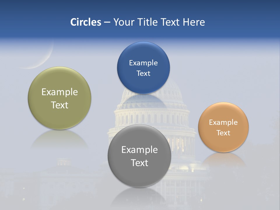 United States Capitol Exterior Dark PowerPoint Template