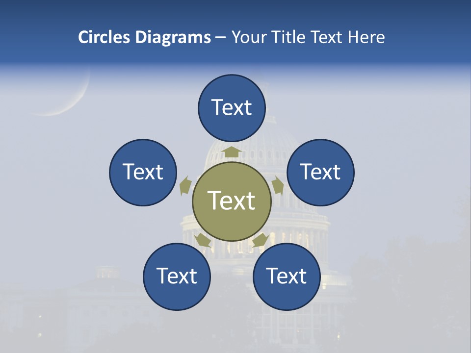 United States Capitol Exterior Dark PowerPoint Template