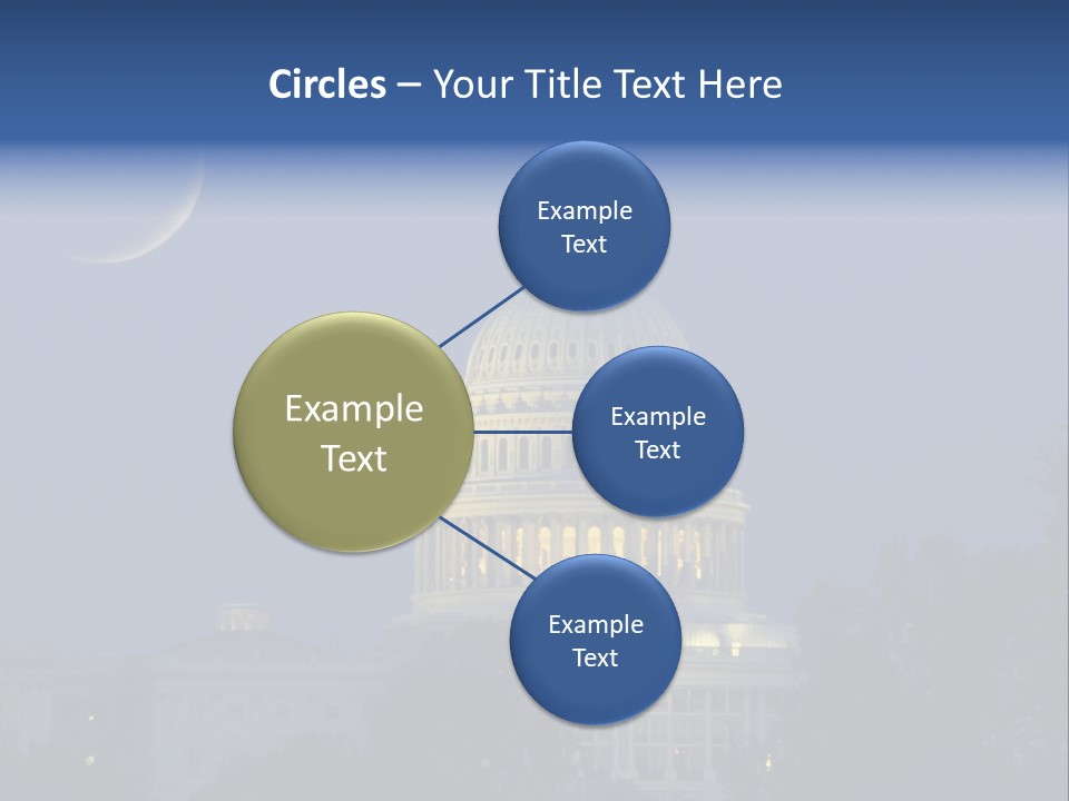 United States Capitol Exterior Dark PowerPoint Template